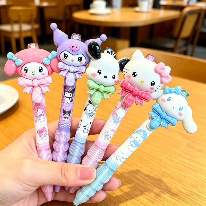Sanrio Cinnamoroll & My Melody Retractable Gel Pens – Kawaii Character Stationery Set with 0.5mm Black Ink, Aesthetic School Supplies for Students, Girls & Sanrio Fans